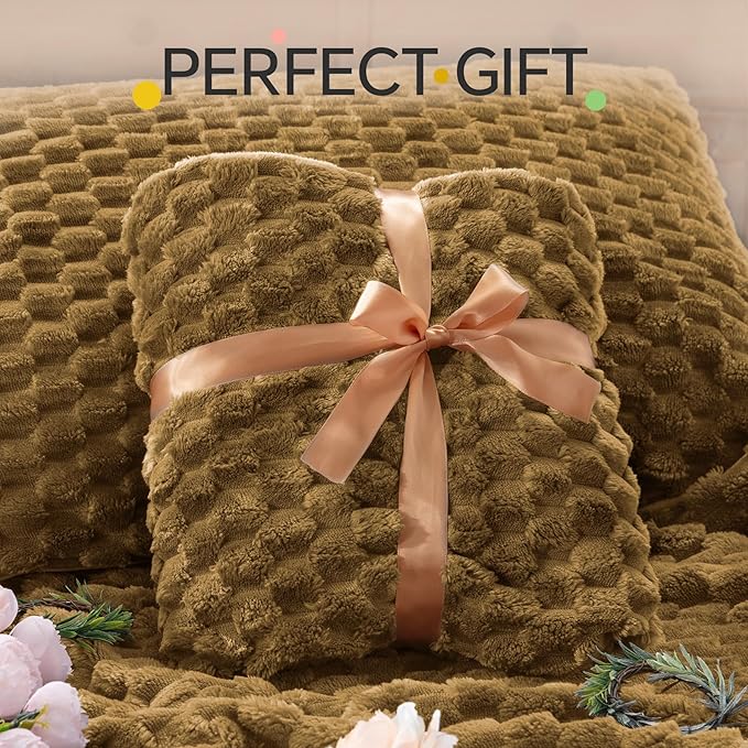 BEDELITE Fluffy Queen Comforter Set - Brown Fleece Soft Comforter for Queen Size Bed, Luxury Warm Bedding Set for Winter, Fuzzy Bed Set 3 Pieces (1 Comforter, 2 Pillowcases)