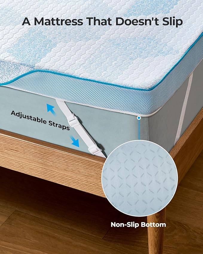 PERLECARE Medium Firm Mattress Topper Twin - 3 Inch Cooling Memory Foam Bed Topper for Pressure Relief, Soft and Supportive, Non-Slip and Washable Cover, Made with CertiPUR-US® Certified Foam