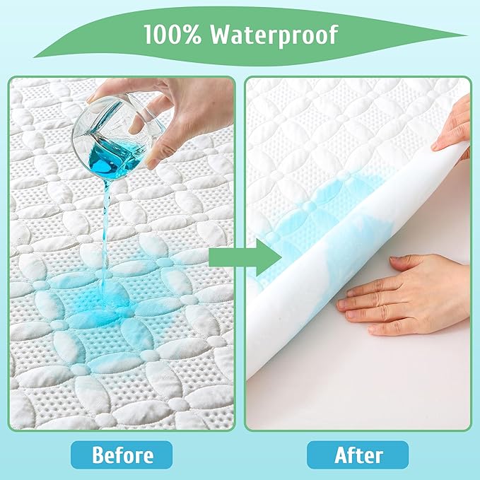 California King Mattress Protector, Soft Breathable Waterproof Cal King Mattress Pad Cover, 6-18 in Deep Pockets, 72"x84", White