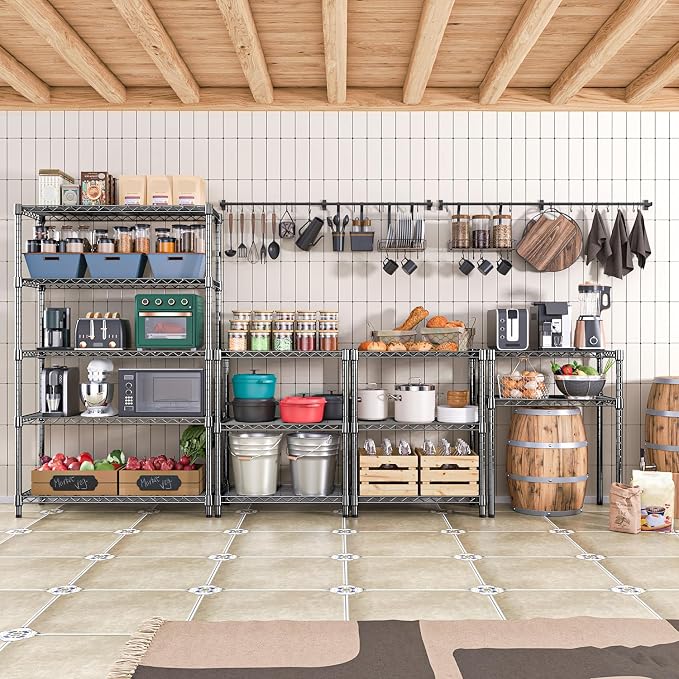 M MZG 1750 lbs Steel Storage Shelving 5-Tier Utility Shelving Unit Steel Organizer Wire Rack for Home,Kitchen,Office,Garage, 1750 LBS Capacity 17.7" D x 47.2" W x 72.3" H - Image 7