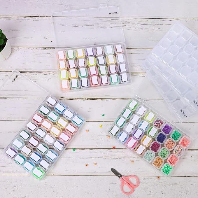 SGHUO 168 Slots 6pcs 28 Grids Diamond Painting Boxes Plastic Organizer, Bead Organizer - Image 6