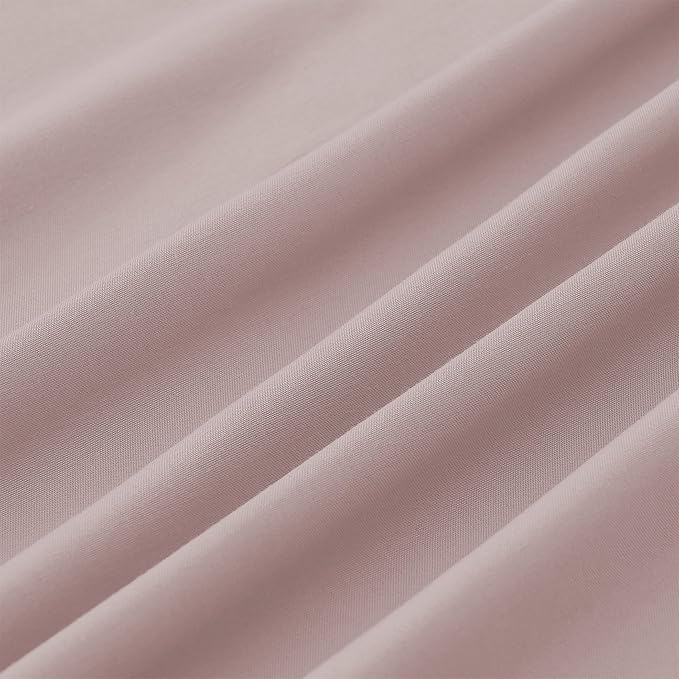 Modern Threads Soft Microfiber Solid Sheets - Luxurious Microfiber Bed Sheets - Includes Flat Sheet, Fitted Sheet with Deep Pockets, & Pillowcases Cameo Rose Queen