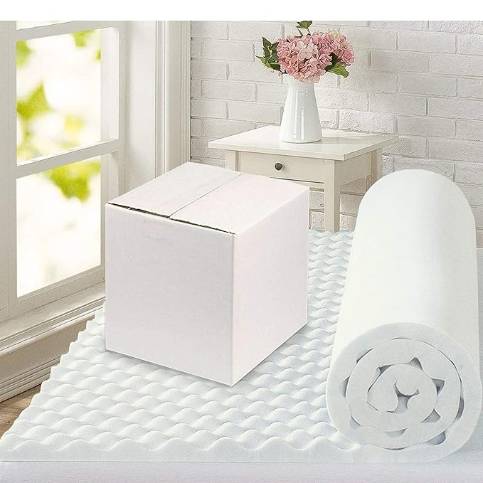 Zayton, 3-Inch Convoluted High Density Foam Mattress Topper, CertiPUR-US Certified for Superior Comfort and Support, Full, Green