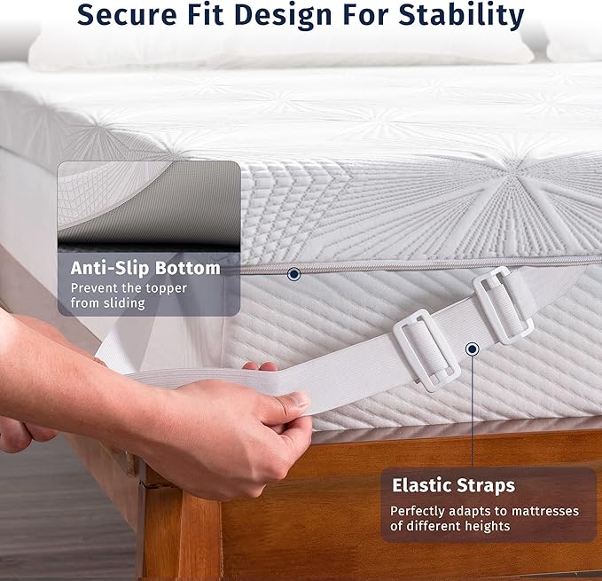Ballad 3 Inch Gel Memory Foam Mattress Topper Twin Size, High Density Cooling Pad with Premium Removable Cover, Pressure Relief Bed Topper, (CertiPUR-US & Oeko-Tex Certified)
