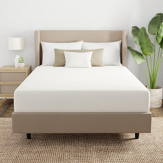 AllerEase 100% Organically Grown Cotton Top Waterproof Mattress Pad Twin Size Plush Hypoallergenic Fill Allergy Defense Fabric Machine Washable Stretch Sidewalls Fitted Mattress Cover Topper (White)