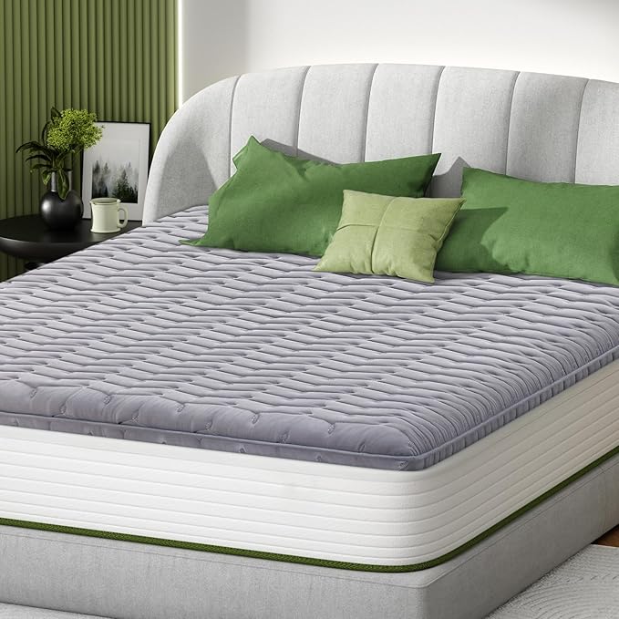 Premium Foam King Mattress Topper,Firm Mattress Topper for Back Pain,Provide Lasting Support,Thicken Bed Topper,Premium Gray(80×78Inches)
