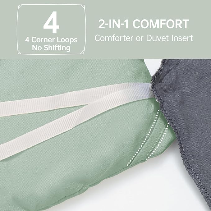 MUXHOMO Queen Comforter Set, All Season Ultra Soft Down Alternative Bedding - 3 Piece Lightweight Bed Set Includes 1 Comforter (90"x90") and 2 Pillow Shams (20"x26"), Sage Green