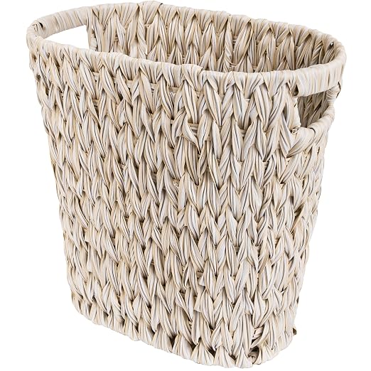 GRANNY SAYS Wicker Trash Can, Waterproof Bathroom Trash Can, Wicker Waste Basket for Bathroom, Decorative Boho Waste Basket for Bedroom, Office, 19 Liters/5 Gallons by GRANNYSAYS