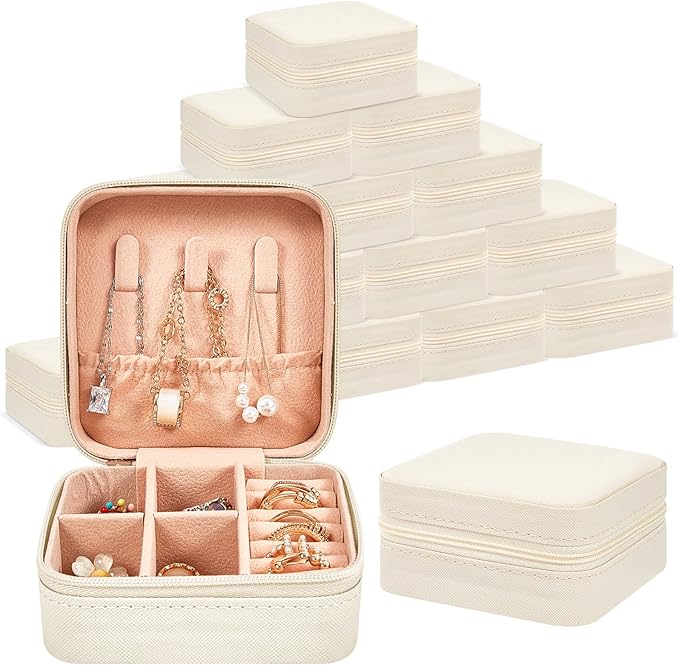 Taiyin Travel Jewelry Case, Bridesmaid Gifts Mini Jewelry Organizer, PU Leather Portable Earring Box for Women Girls by Taiyin