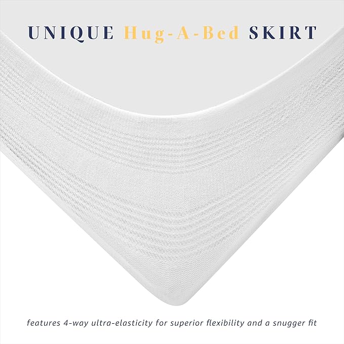 Ultra Soft Cotton Pillow Top Thick Mattress Topper Queen Size for Back Pain Relief - Breathable Cotton Mattress Pad - 8-22" Unique Design Deep Skirt (60 x 80 Inches, White)
