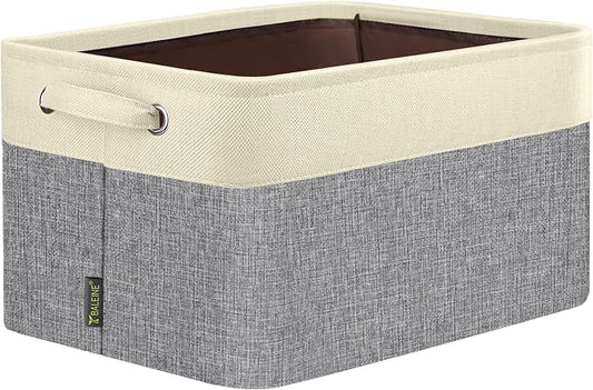BALEINE 1 Pack Fabric Closet Storage Bins for Shelves, Linen Closet Organizers and Storage, Decorative Baskets for Organizing, Shelf, Clothes, Home, Office (Grey, 14''x10''x8.5'') by BALEINE