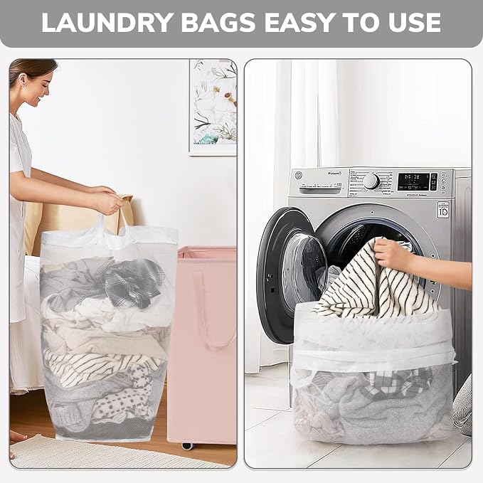 Goodpick Pink Laundry Basket with Wheels, Dorm Room Essentials for Girls, 75L Collapsible Laundry Basket, Laundry Hamper with Handle for College Dorm - Image 7