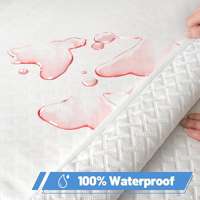 Premium Bamboo Mattress Protector – Full Size, Waterproof, & Ultra Soft Breathable Noiseless Washable Bed Mattress Cover for Comfort & Protection MC02FULL-T