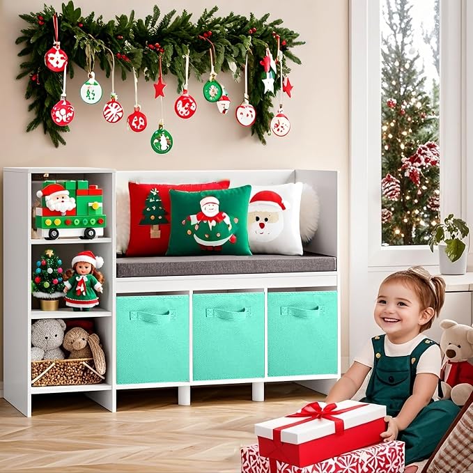 ShellKingdom Storage Bins, Foldable Fabric Storage Cubes and Cloth Storage Organizer Drawer for Closet and Toys Storage, 2 Pack (Mint Green) - Image 2
