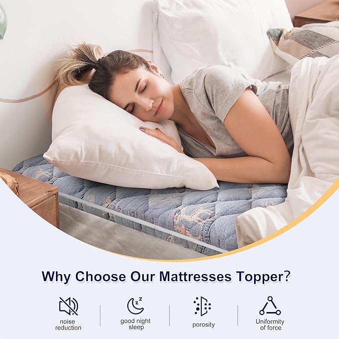 Premium Foam Full Mattress Topper -Thick 9-Layer Modern Comfort Topper, 60-mil Foam-Back Pain Relief & Comfort Support, Breathable & Hypoallergenic