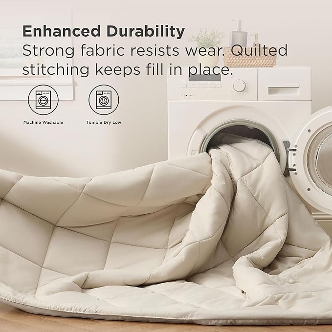 Bedsure 7 Pieces Queen Comforter Set Premium Series, Hotel Luxury Soft Bed in a Bag, Goose Down Alternative, Safe for Sensitive Skin Bedding Comforter All Season Medium Warmth, Beige Queen Size