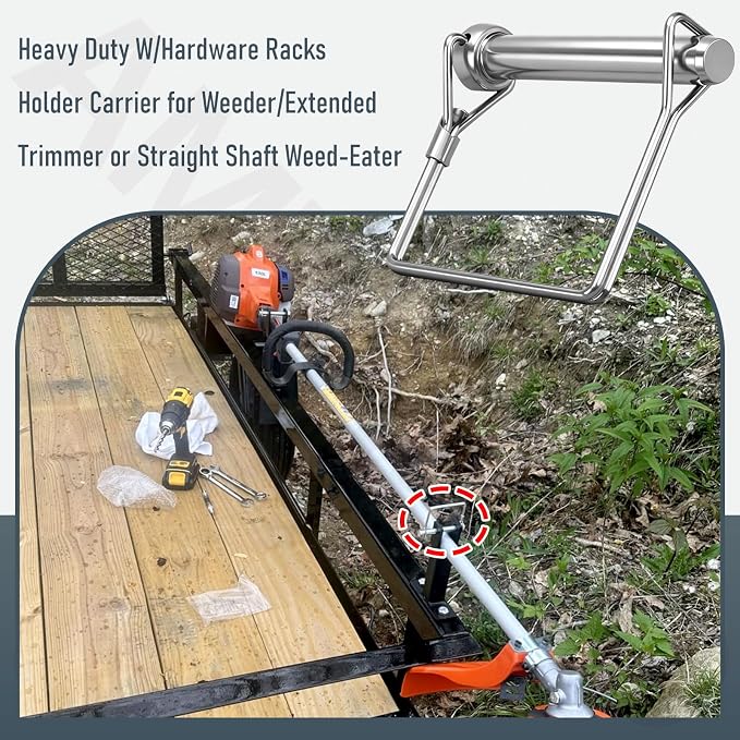 AMTHKNO Heavy Duty W/Hardware Racks Holder Carrier for Weeder/Extended Trimmer or Straight Shaft Weed-Eater, Lockable Racks, Trailer Trimmer Rack, W-eed Eater R ack - Securely/Transport Trimm-ers - Image 5