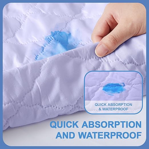 Lounsweer 2 Pack Waterproof Hospital Mattress Cover, 80x36x12in Purple Fitted Bed Sheet Protectors, Incontinence Protection Leakproof Breathable for Elderly, Adults Home Hospital Beds