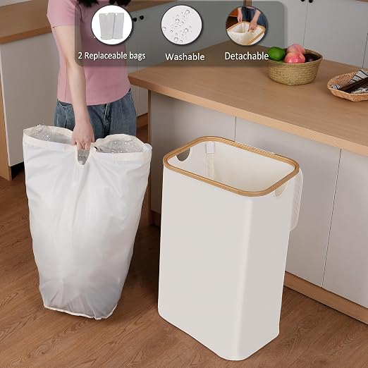 iEGrow 29 Gallons Recycling Bins for Kitchen, Indoor Recycle Bins with Lid, 110L Large Recycle bin with 2 Removeable Reusable Inner Bags, for Bottles Cans Glass Plastice Cartons(Black) - Image 4