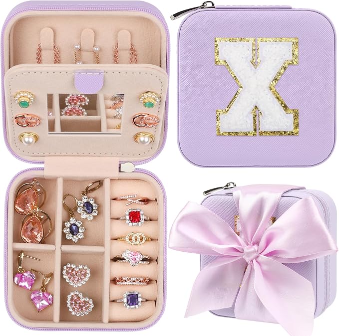 CHMI Purple Travel Jewelry Box - Organizer for Women & Girls - Birthday & Christmas Gifts - X by CHMI