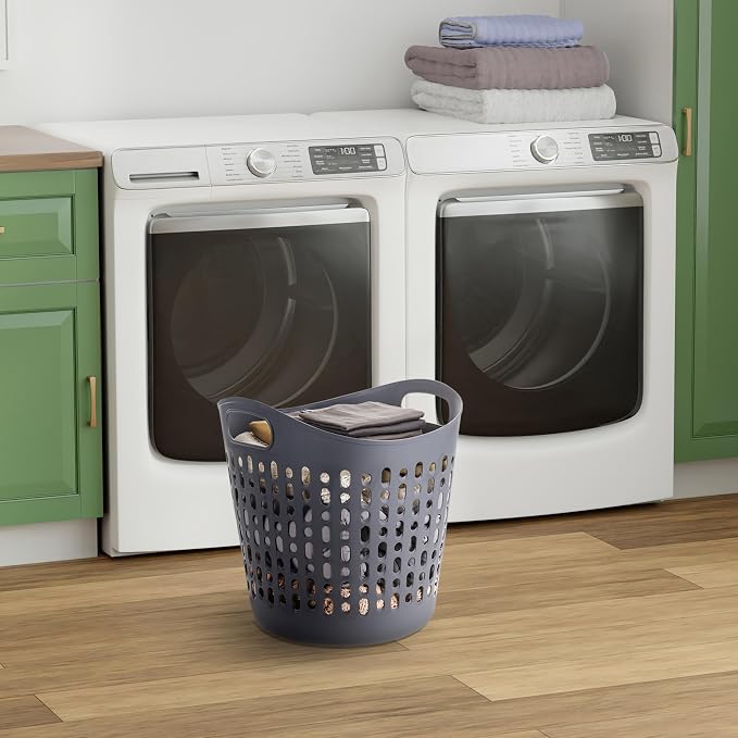 IRIS USA Plastic Laundry Basket Hamper, 3-Pack, 40L / 10 Gal Flexible Dirty Clothes Bag with Ventilation Holes, Bedroom Bathroom Apartment Dorm Laundry Room Blanket Pillow Trinkets Organization, Gray - Image 7