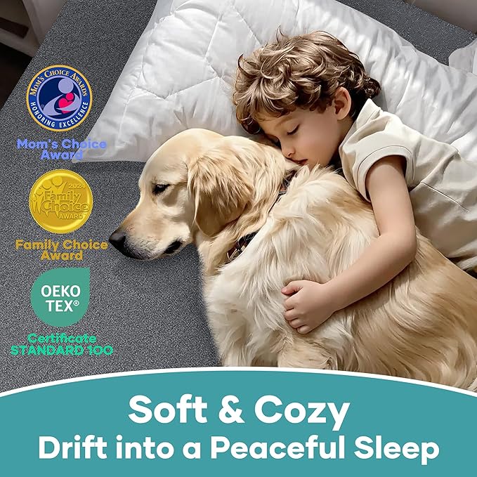 OhGeni 100% Waterproof Mattress Protector, Full Grey Size, Fitted Sheet with Deep Pockets, 6''-18'', Premium Noiseless Breathable Soft Material, Mattresses Cover for Bed