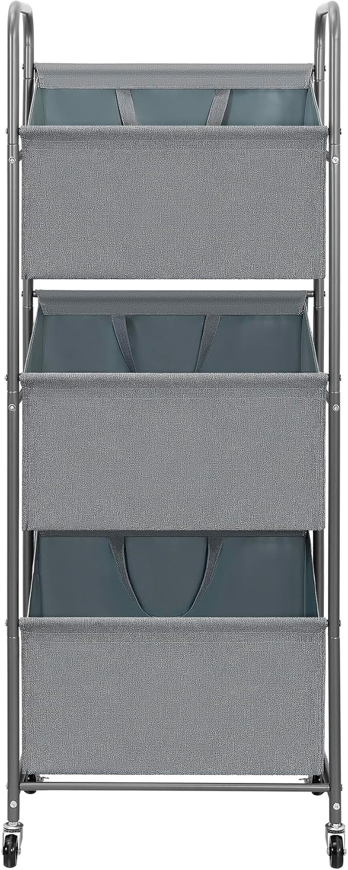 STO STO 3-Tier Vertical Rolling Laundry Hamper with Removable Bags, 120L Stackable Laundry Sorter Basket, Clothes Hamper with Wheels for Small Spaces, Closet, Bedroom, Bathroom, Laundry Room, Gray - Image 8