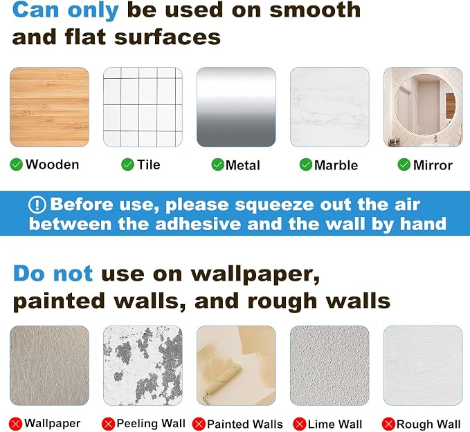 Adhesive Shower Caddy, 2 Pack Acrylic Bathroom Shelves, No Drill Wall Mount Organizer Storage Shelf - Image 6