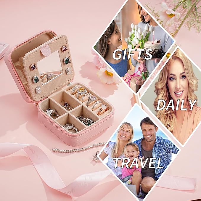 Parima Gifts for Girls - Jewelry Box for Girls Fashion, Travel Jewelry Case Organizer Box for Teen Girl Gifts | Birthday Gift - Letter G, Pink - Image 7