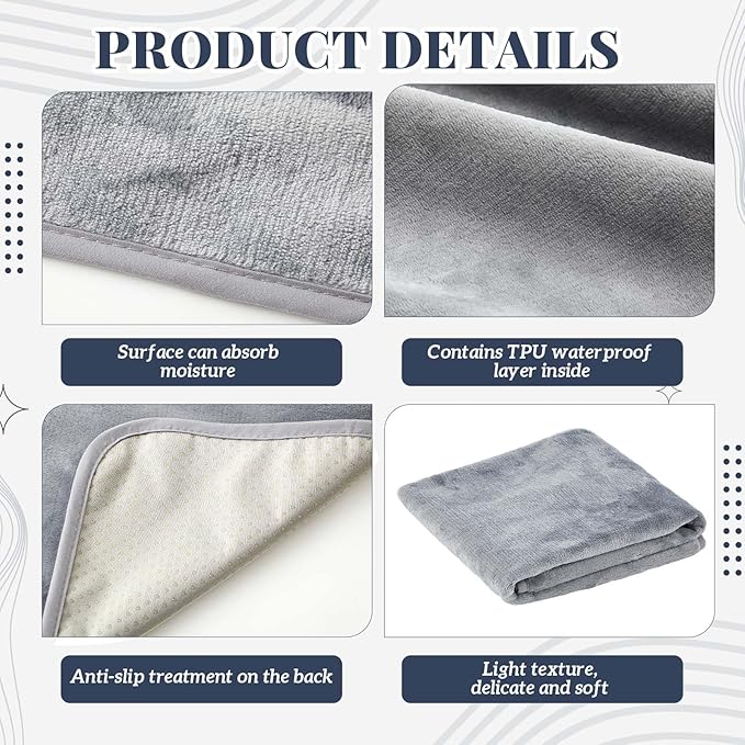 1 Pcs Couples Waterproof Mat Lover Reusable Stainproof Blanket Quiet Easy Use Mattress Protector for Adult Multi Functional Bed Sheet Couple Messy Play Pleasure Comfort (54 x 34 in,Grey)