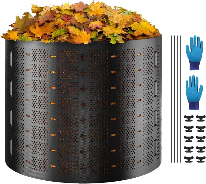 VEVOR Compost Bin 220 Gallon, Outdoor Expandable Composter, Easy to Setup & Large Capacity Composting Bin, Fast Creation of Fertile Soil by VEVOR