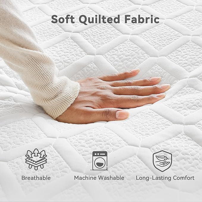 Heated Mattress Pad Twin XL Size, Electric Bed Warmer with 6 Heat Settings, 1-10 Hour Selectable Auto Shut-Off, Deep Pocket Fits up to 17" Mattress, Machine Washable, Soft Quilted Top