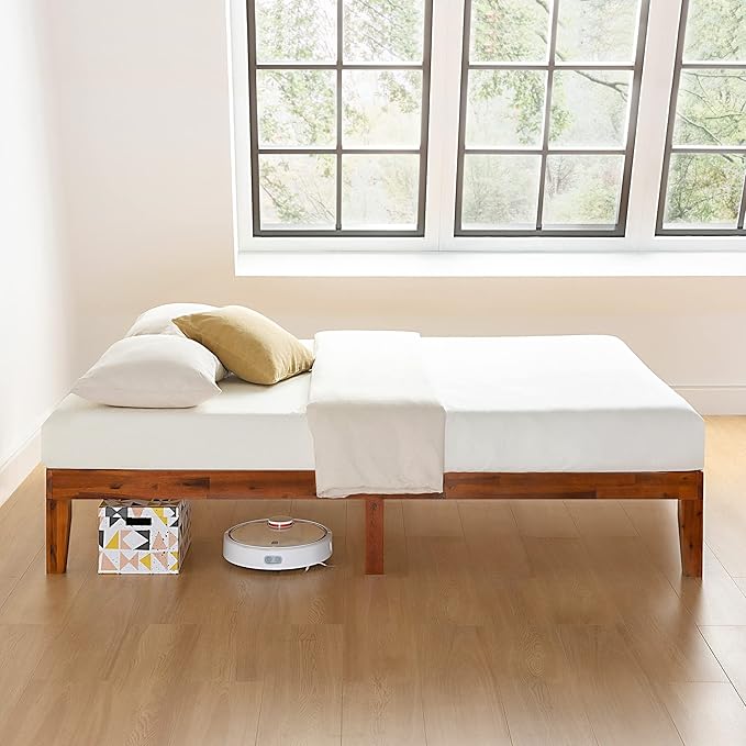 Mellow Naturalista Classic 12-Inch Solid Wood Platform Bed | Wooden Slats, No Box Spring Needed, Easy Assembly | King, Cherry