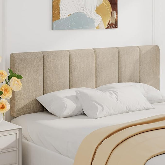 Yongchuang Upholstered King Headboard Only, Modern Linen Head Board for King/Cal King Size Bed Adjustable Height Headboards Oatmeal