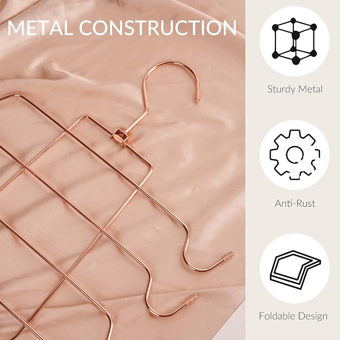 ZEDODIER Tank Top Hanger Space Saving, Bra Hangers for Closet Organizer, Hanging Bra Organizer Tank Tops Holder with 8 Hooks, Closet Organizers and Storage Small Space Solutions, Rose Gold - Image 6