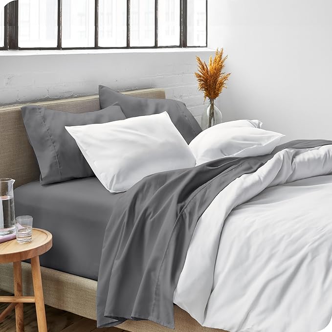 Bare Home RV Bunk Sheet Set - 1800 Ultra-Soft Microfiber RV Bunk Bed Sheets - Double Brushed - Deep Pockets - Easy Fit - 3 Piece Set - Bedding Sheets & Pillowcases (RV Bunk (30x75), Grey)