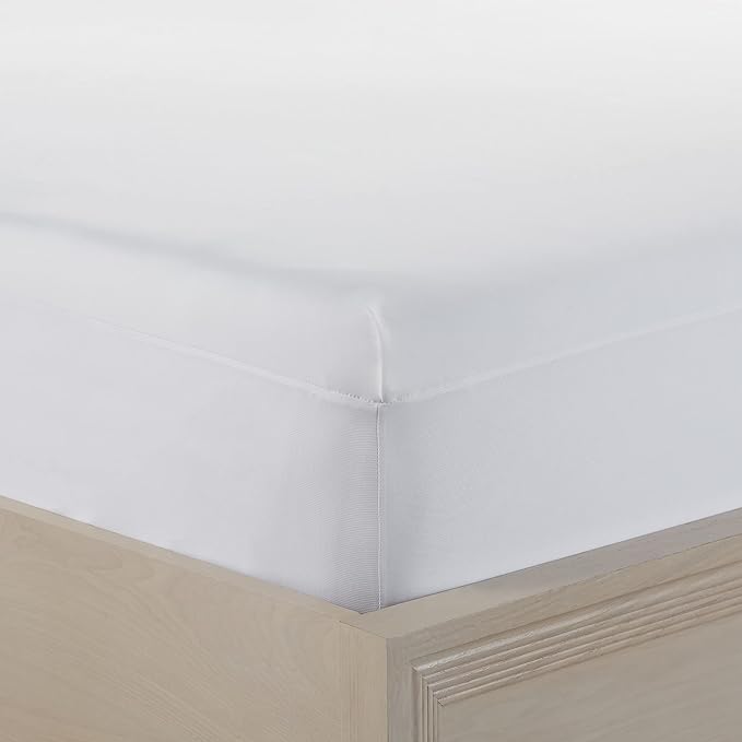 Serta Power Chill King Size Waterproof Mattress Cover, Soft and Breathable Cooling Mattress Protector, 15" Elastic Deep Pocket for Secure Fit, White