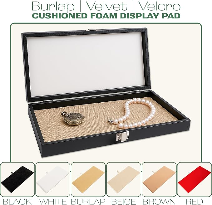 TheDisplayGuys For Your Modern Living 2-Pack Flat Foam Cushion Jewelry Display Pad Inserts - Velvet - Tray/Case Liners - Necklaces, Bracelets, Watches (Beige) by The Display Guys - Image 4