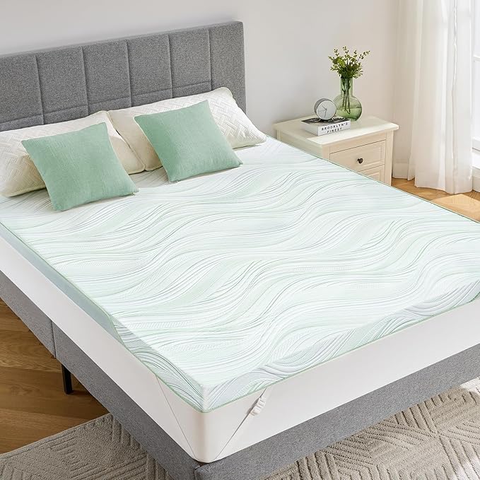 PERLECARE Firm Mattress Topper Queen- 3 Inch Bamboo Memory Foam Mattress Topper for Pressure Relief, Queen Bed Topper Suitable for Side Sleepers and Back Sleepers, Removable & Washable