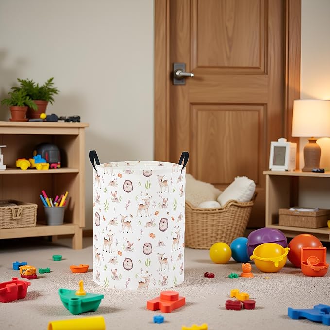 Baby Laundry Basket Baby Nursery Hamper Kids Laundry Basket Toy Storage Bin for Boys Room Decor Gift Baskets for Bedroom Bathroom(Fall Animal) - Image 5