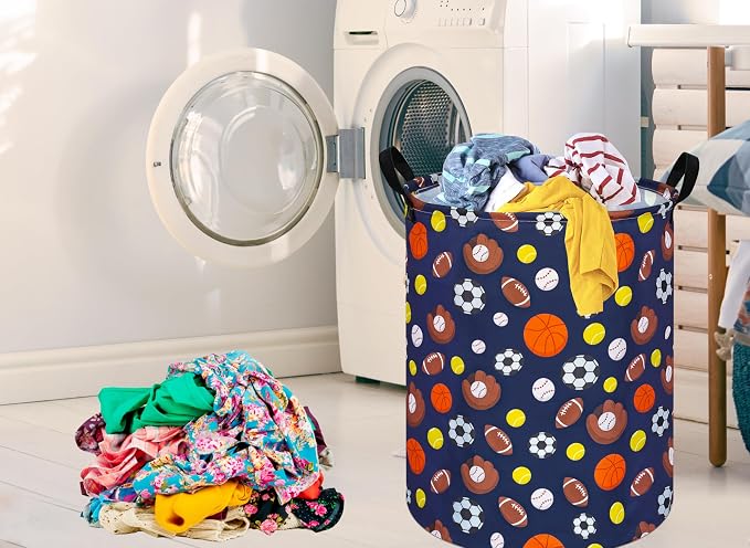 MAIZMZ Kids Hamper Storage Bins Organizer Toy Box Laundry Basket Large Canvas Collapsible Chest for Home/Dorm/Kitchen/Pet/Office/Closet/Shelf/Gift Baskets - Image 5