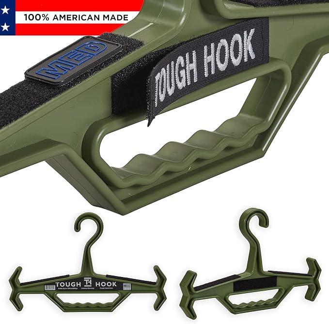 Tough Hook ID MAX Heavy Duty Identification Hanger, USA Made 200 Lb Cap, Plate Carrier, Tactical Gear,Scuba BCD, Anti-Slip Wetsuit & Body Armor Organization System with 3 ID Loop Strips 1 Pack FOLIAGE - Image 3