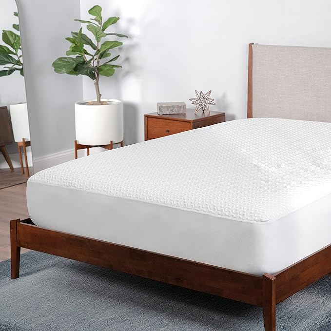 Bedgear Twin Dri-Tec Waterproof Mattress Protector - Adjustable Base Compatible -Washable, and Breathable Pad – Fitted with Stretchable Deep Pockets – Fits 18” Mattress - White