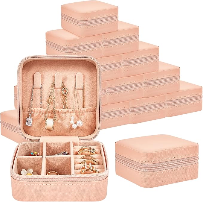 Taiyin Travel Jewelry Case, Bridesmaid Gifts Mini Jewelry Organizer, PU Leather Portable Earring Box for Women Girls by Taiyin