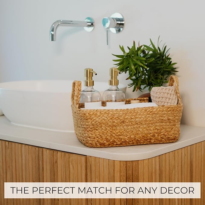 Beautiful Storage Basket Set of 4 - Natural Jute Rope Baskets for Shelves Are Perfect for Organizing Your Home - Quality Storage Bins Easily Fit With Any Nursery or Bedroom Decor - Image 4