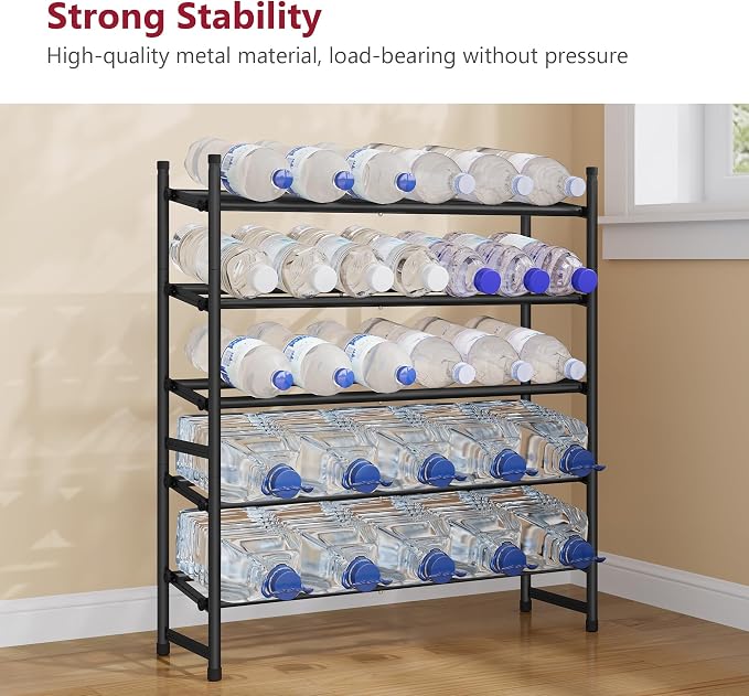 Tajsoon Expandable Shoe Rack for Closet 5 Tier, 29“-41“Adjustable & Stackable Shoe Shelf Storage, Metal Shoe Rack Organizer for Front Door Entrance, Closet, Garage, Entryway, Black - Image 7