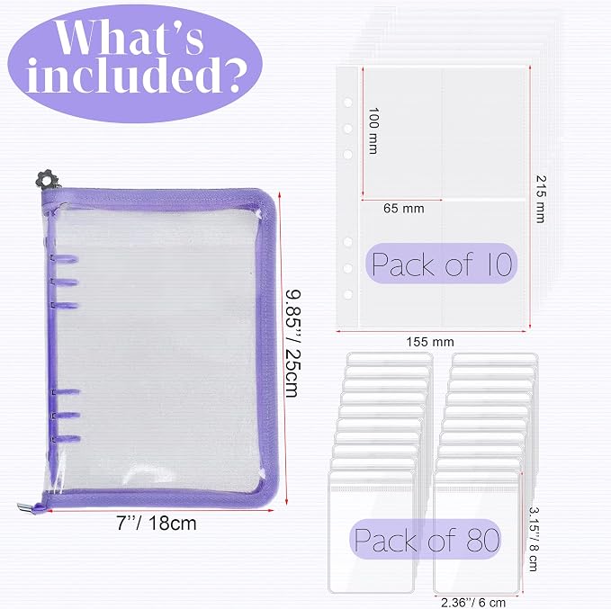 Earring Organizer Case Travel Jewelry Organizer Transparent Jewelry Storage Book for Necklace Bracelet Ring Holder with Small Clear Zippered Pouch - Image 4