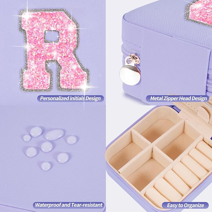 Uygafly Personalized Birthday Gifts for Wife Women - Jewelry Case, Cute Jewelry Box - Lavender,R - Image 4
