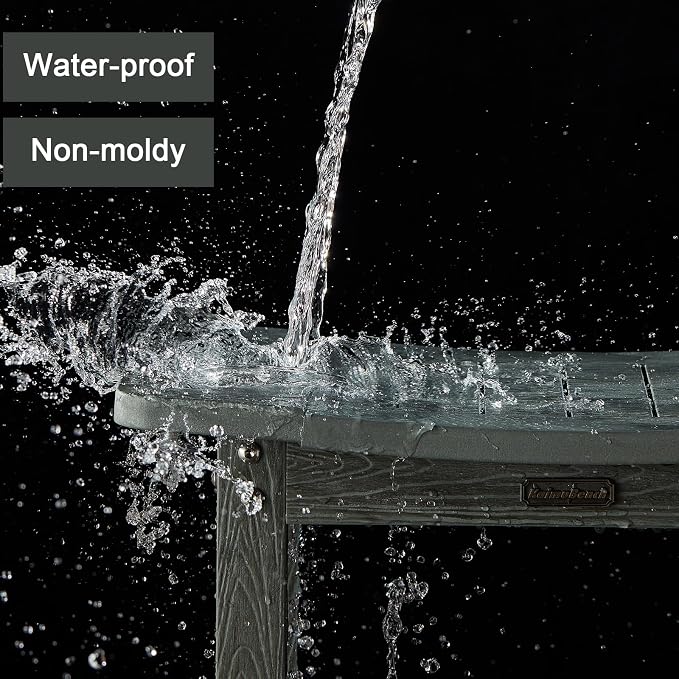 HDPS Shower Bench for Inside Shower, Gray Waterproof Shower Stool for Shaving Legs, Poly Lumber Shower Chair Seat with Handles & Shower Head Holder, Bathroom Shower Foot Rest Stool with Storage Shelf - Image 5