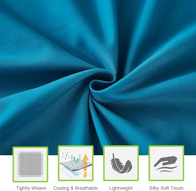 ILAVANDE Teal Queen Sheets Set 6 Piece,Hotel Luxury Super Soft 1800 Series Microfiber Queen Bed Sheets Set-Wrinkle Free & Breathable-14 Deep Pocket Sheets for Queen Size Bed(Queen,Teal)